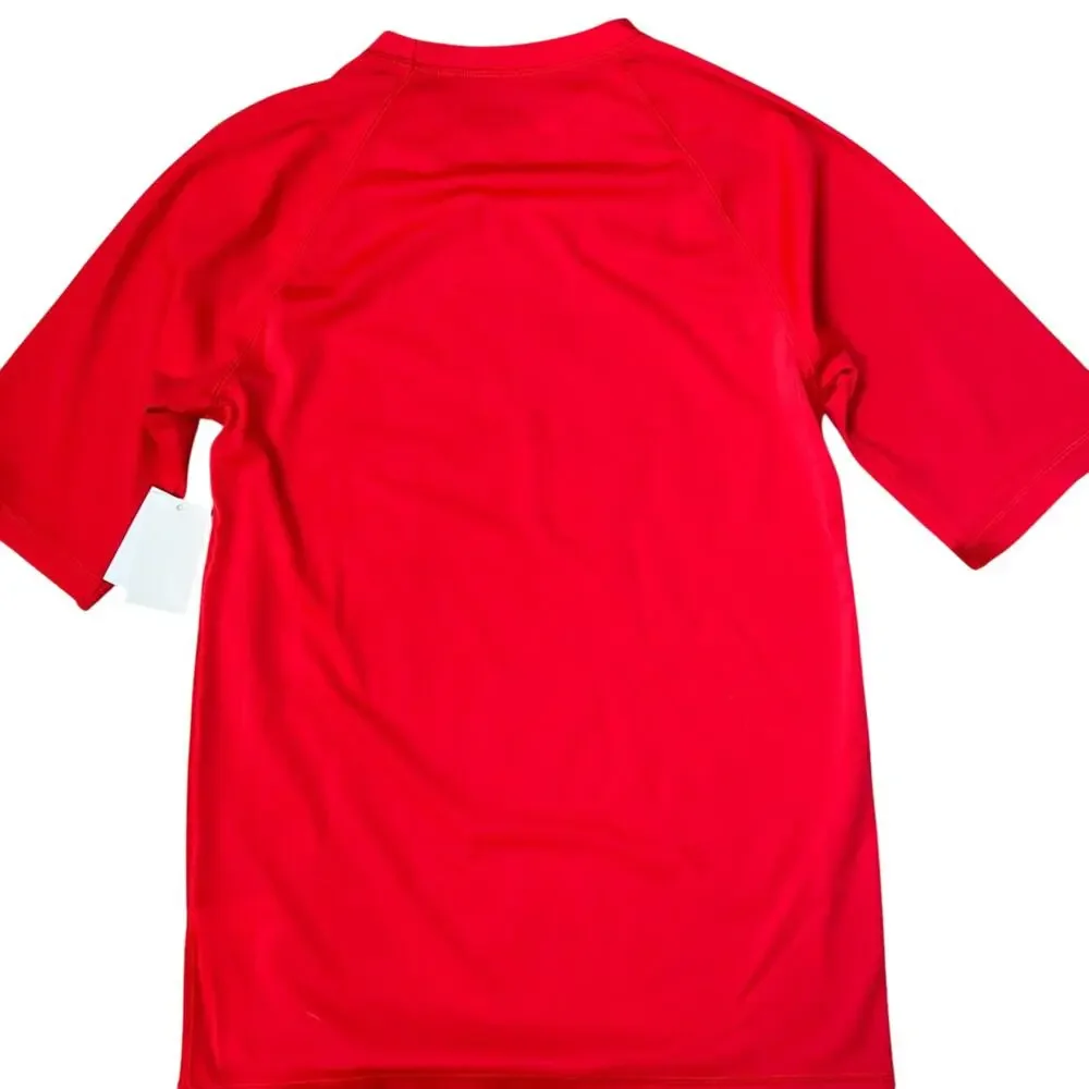 Crewcuts Rash Guard Swim Shirt Boys XL Red White Crab Graphic Short Sleeve NWT